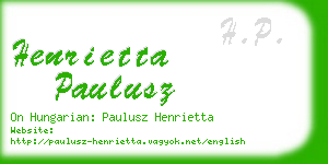 henrietta paulusz business card